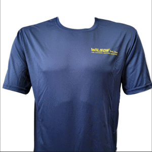 T-Shirt Navy with Pale Yellow Lettering - Bullet
